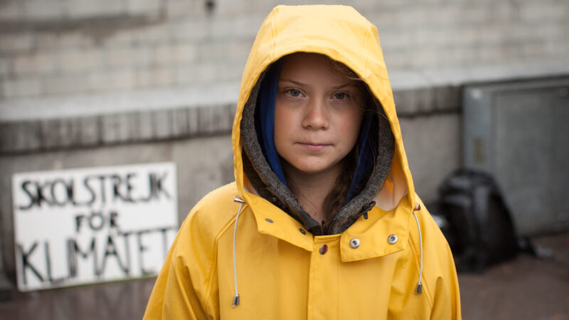 In August 2018, outside the Swedish parliament building, Greta Thunberg started a school strike for the climate.